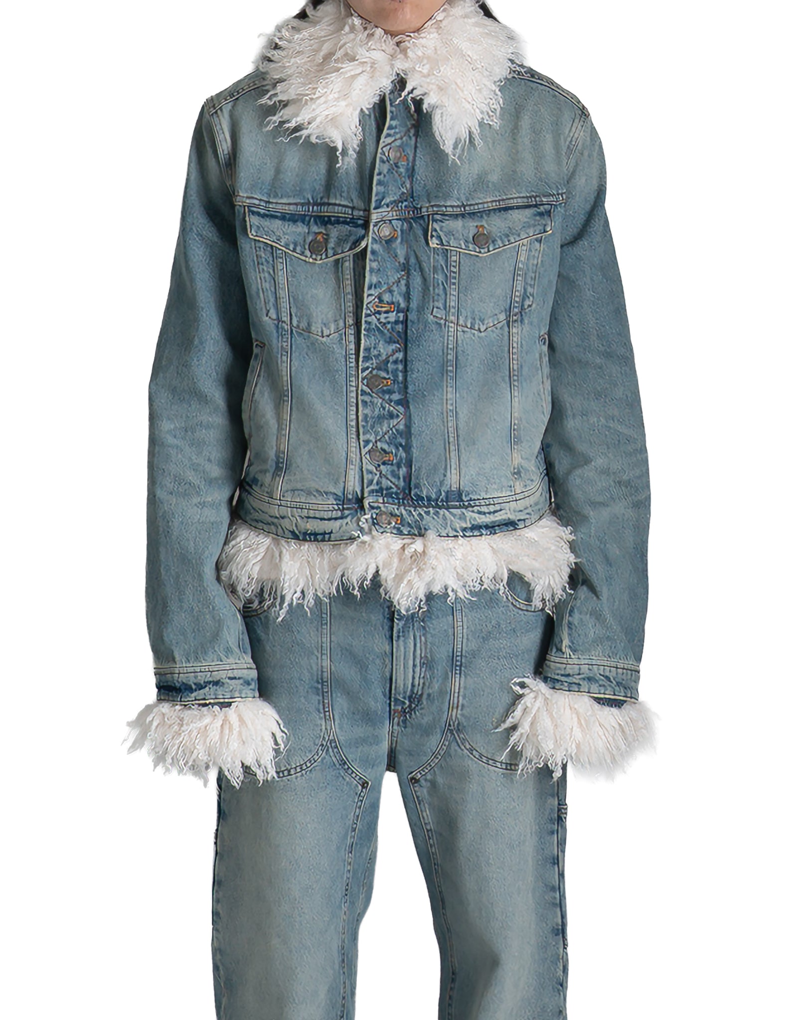 EgonLab - FUR DENIM JACKET - 082plus