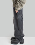 ASYMETRIC STRAIGHT LEG JEANS WITH PANEL