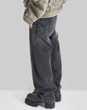 ASYMETRIC STRAIGHT LEG JEANS WITH PANEL