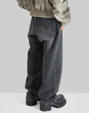 ASYMETRIC STRAIGHT LEG JEANS WITH PANEL