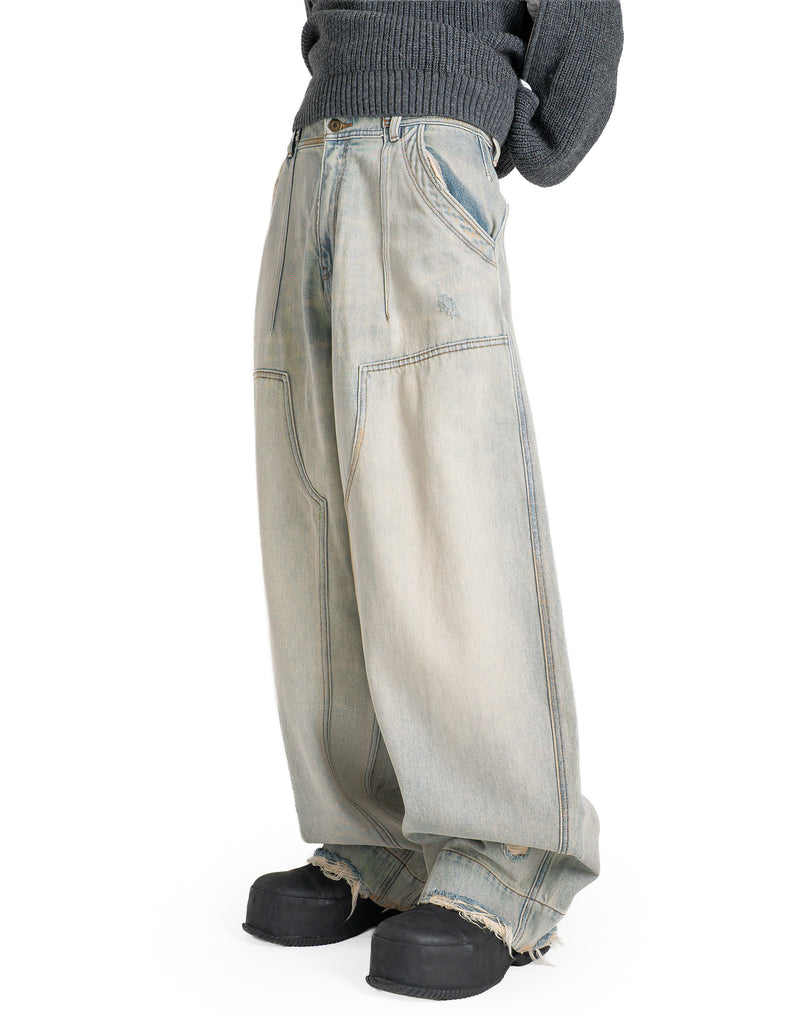 FENG CHEN WANG - DENIM DECONSTRUCTED JEANS - 082plus