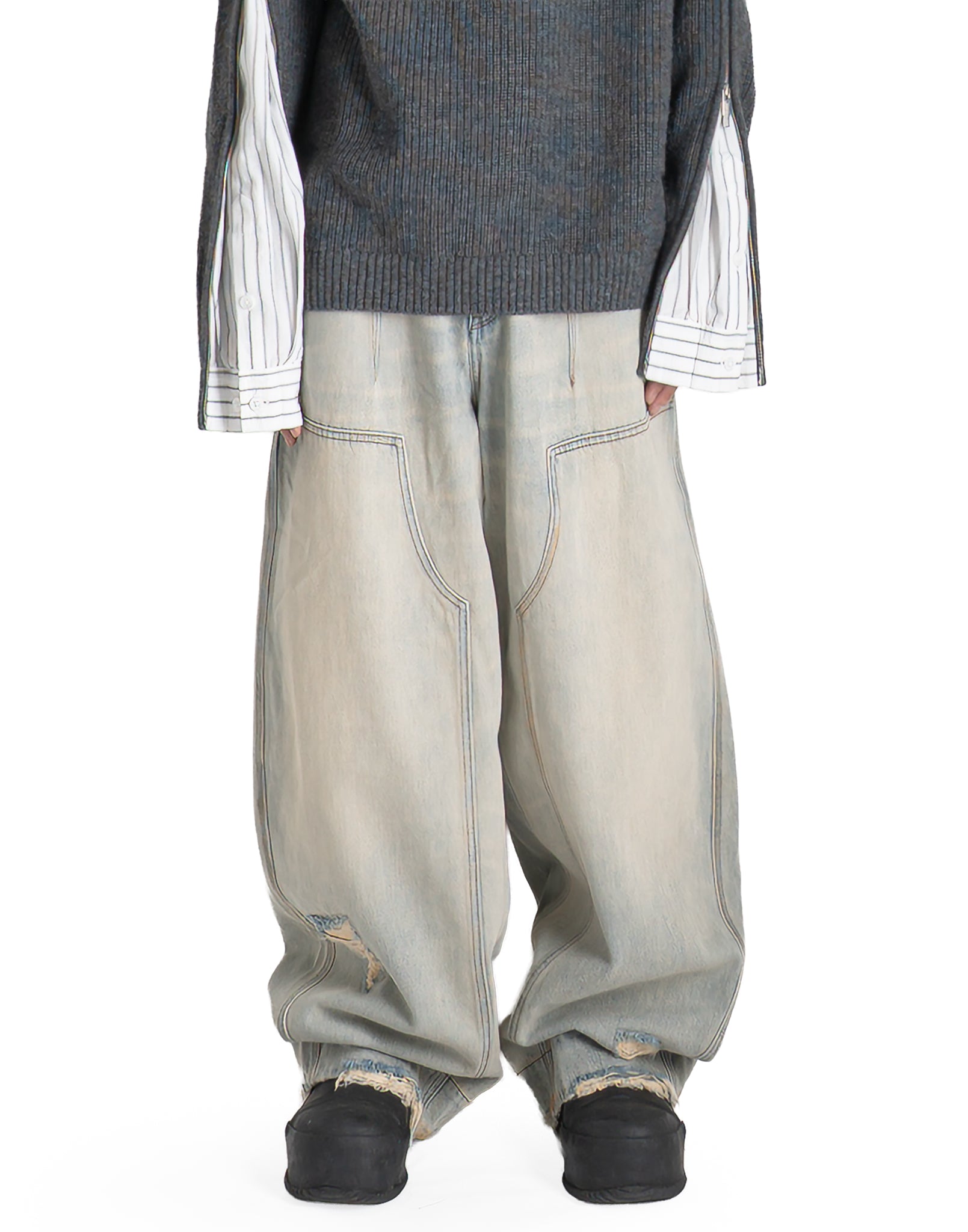 FENG CHEN WANG - DENIM DECONSTRUCTED JEANS - 082plus