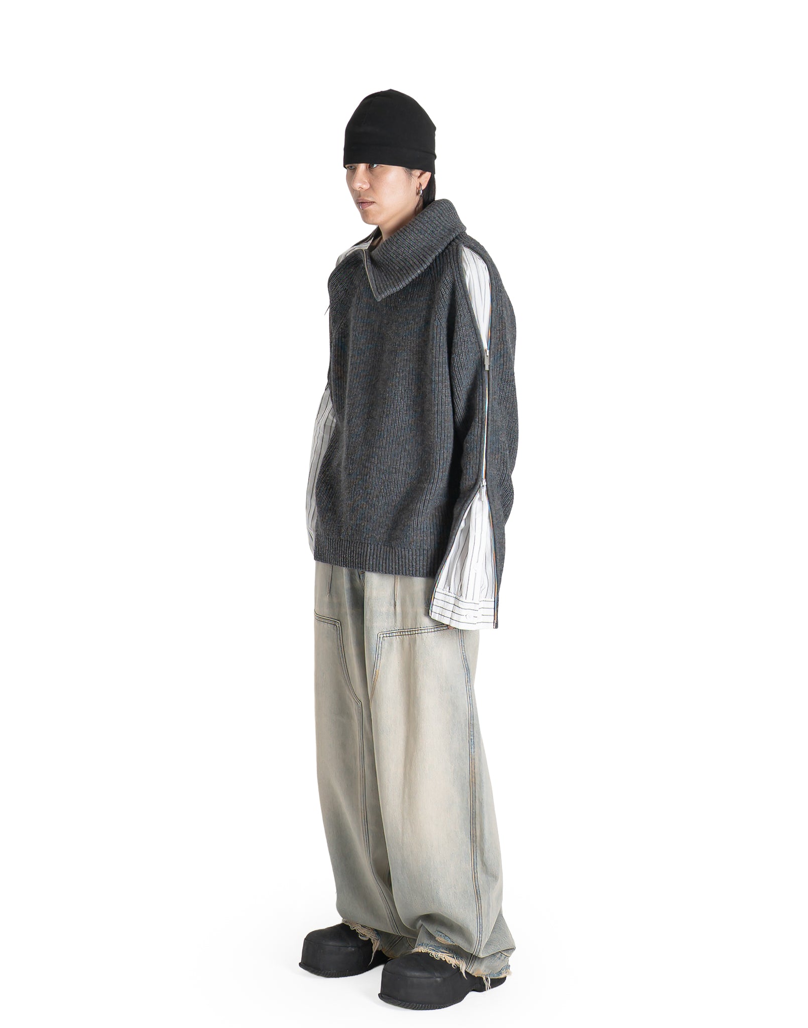 FENG CHEN WANG - DENIM DECONSTRUCTED JEANS - 082plus