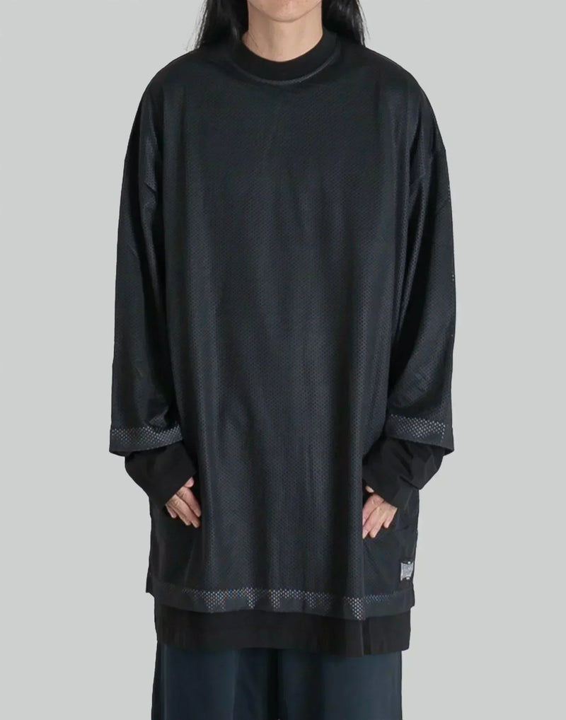 032C - 'GAME'' LAYERED MESH SHIRT DRESS - 082plus