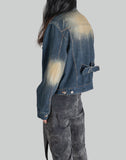 GATHERED DENIM JACKET