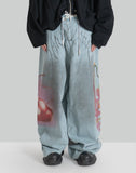 SANKUANZ GRAFFITI PRINT DENIM PANTS - 082plus