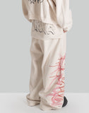 SANKUANZ GRAFFITI PRINT WAISTBAND BAGGY SWEATPANTS - 082plus