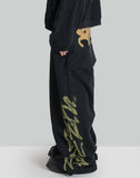 SANKUANZ GRAFFITI PRINT WAISTBAND BAGGY SWEATPANTS - 082plus