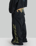 SANKUANZ GRAFFITI PRINT WAISTBAND BAGGY SWEATPANTS - 082plus