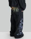 SANKUANZ GRAFFITI PRINT WAISTBAND BAGGY SWEATPANTS - 082plus