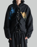 SANKUANZ GRAFFITI PRINT ZIP HOODIE - 082plus