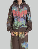 SANKUANZ GRAFFITI PRINT ZIP HOODIE - 082plus