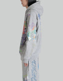 SANKUANZ GRAFFITI PRINT ZIP HOODIE - 082plus