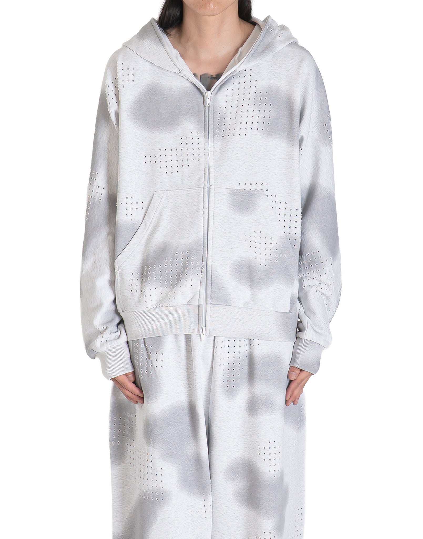 DINGYUN ZHANG - GRID CAMO MASK HOODIE - 082plus