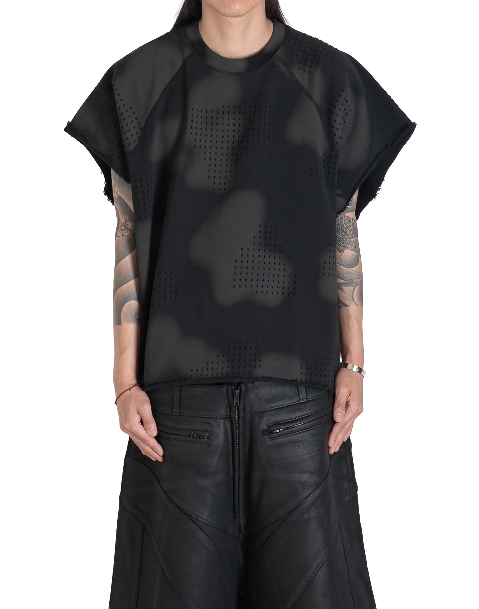 DINGYUN ZHANG - GRID CAMO PANELLED T-SHIRT - 082plus