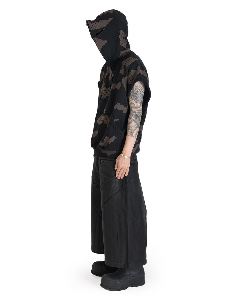 DINGYUN ZHANG - GRID CAMO TN1 SLEEVELESS HOODIE - 082plus