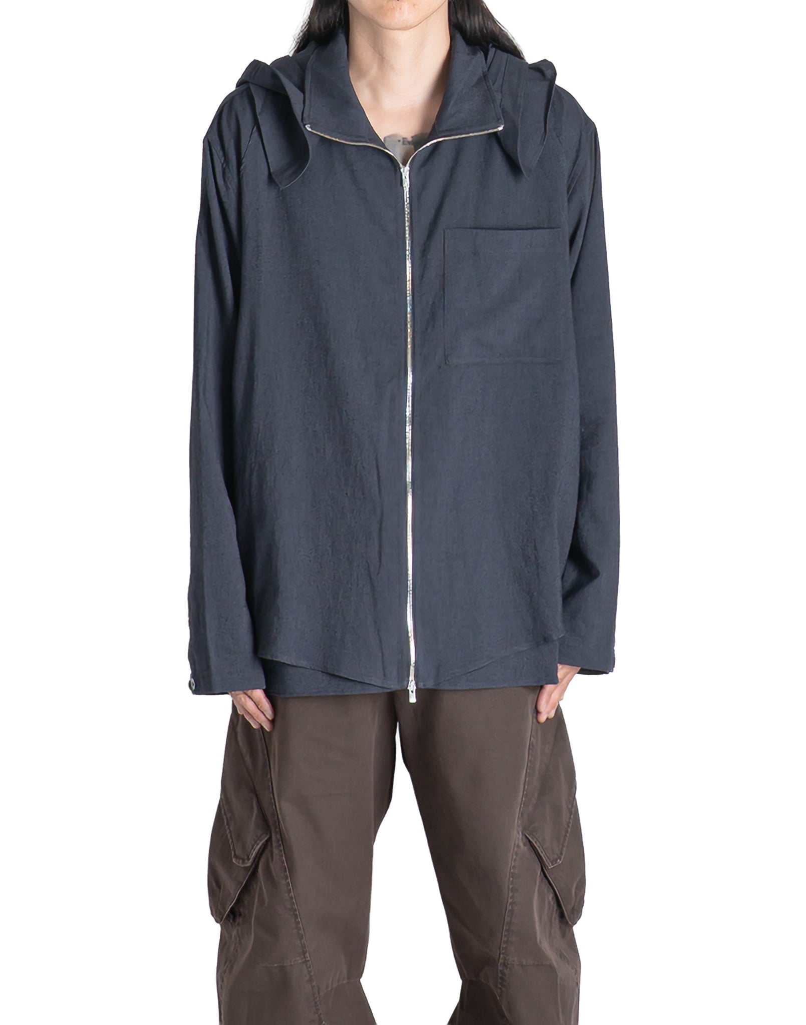 JiyongKim - HOODED LAYERED ZIP-UP SHIRT - 082plus