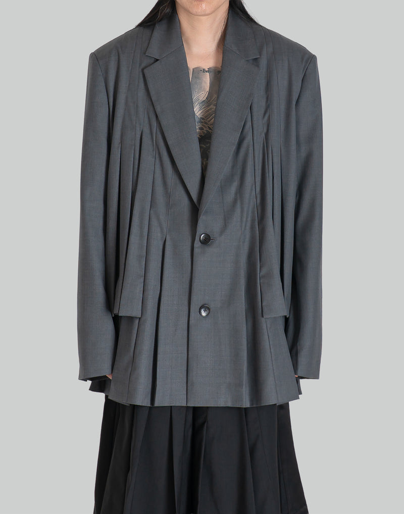 FENG CHEN WANG - IRREGULAR PLEATS BLAZER - 082plus