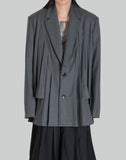 FENG CHEN WANG - IRREGULAR PLEATS BLAZER - 082plus