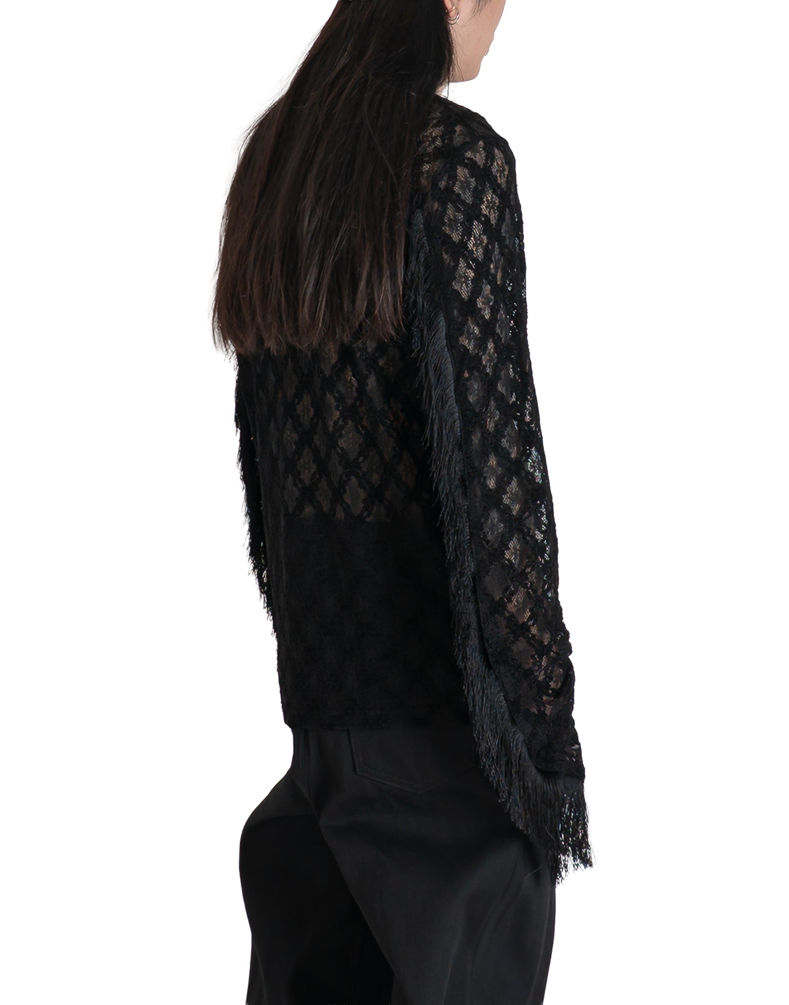 LACE PULLOVER WITH FRINGE