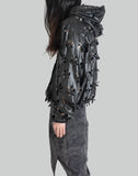 LASER-SLASHED SUNFLOWER HOODIE - 082plus