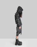 LASER-SLASHED SUNFLOWER HOODIE - 082plus