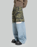 LAYERED ARMY DENIM PANTS