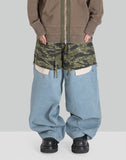 LAYERED ARMY DENIM PANTS