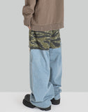LAYERED ARMY DENIM PANTS