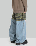 LAYERED ARMY DENIM PANTS