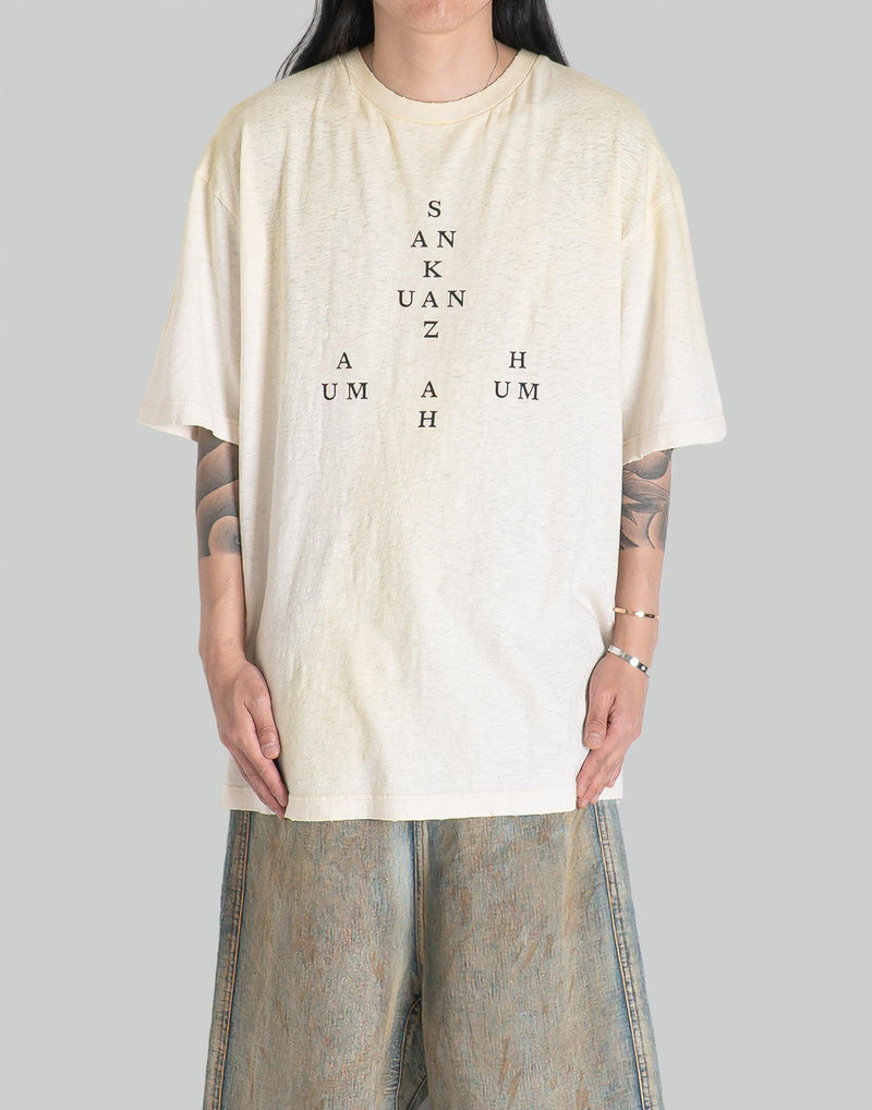 【SANKUANZ】BROWN BLEACH DAGGER PRINTED T-SHIRT sankuanz-graphic-print-t-shirt