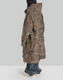 [Runway] Beige-Washed Camouflage Long Coat