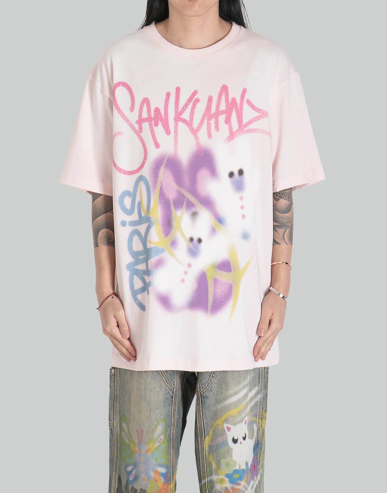 SANKUANZ GRAPHIC PRINT UNISEX T-SHIRT - Pink – 082plus