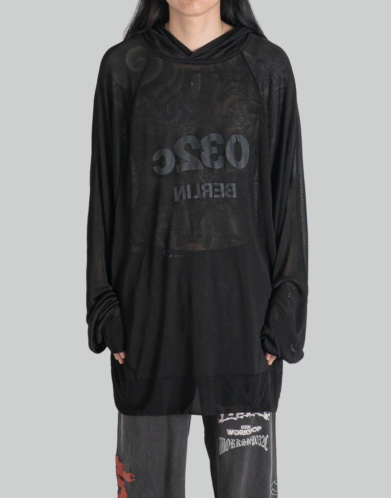 032C - 'SELFIE'' TRANSLUCENT HOODED KNIT - 082plus