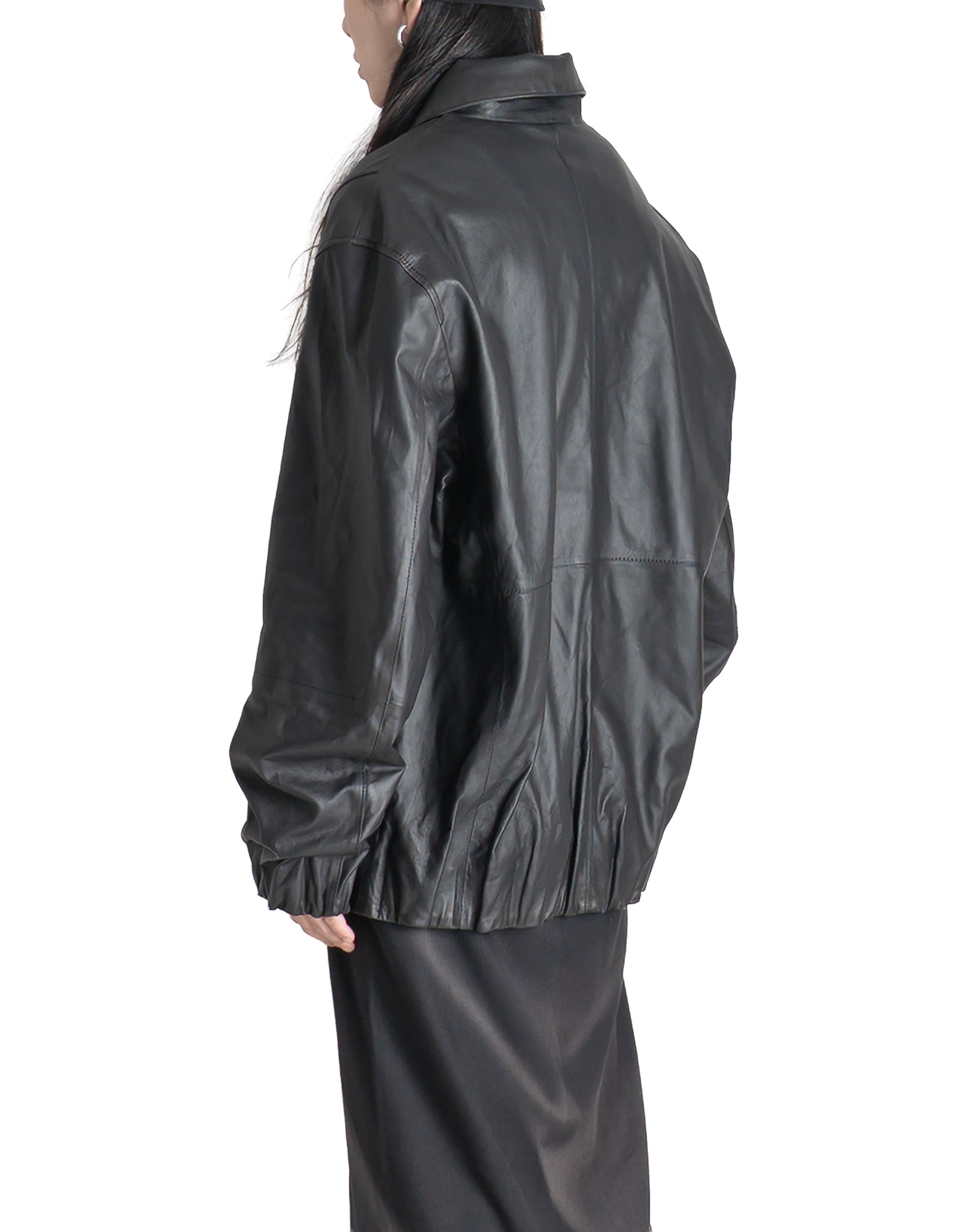 JiyongKim - x LANSMERE SHAWL-COLLAR LEATHER BOMBER - 082plus