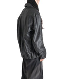 JiyongKim - x LANSMERE SHAWL-COLLAR LEATHER BOMBER - 082plus