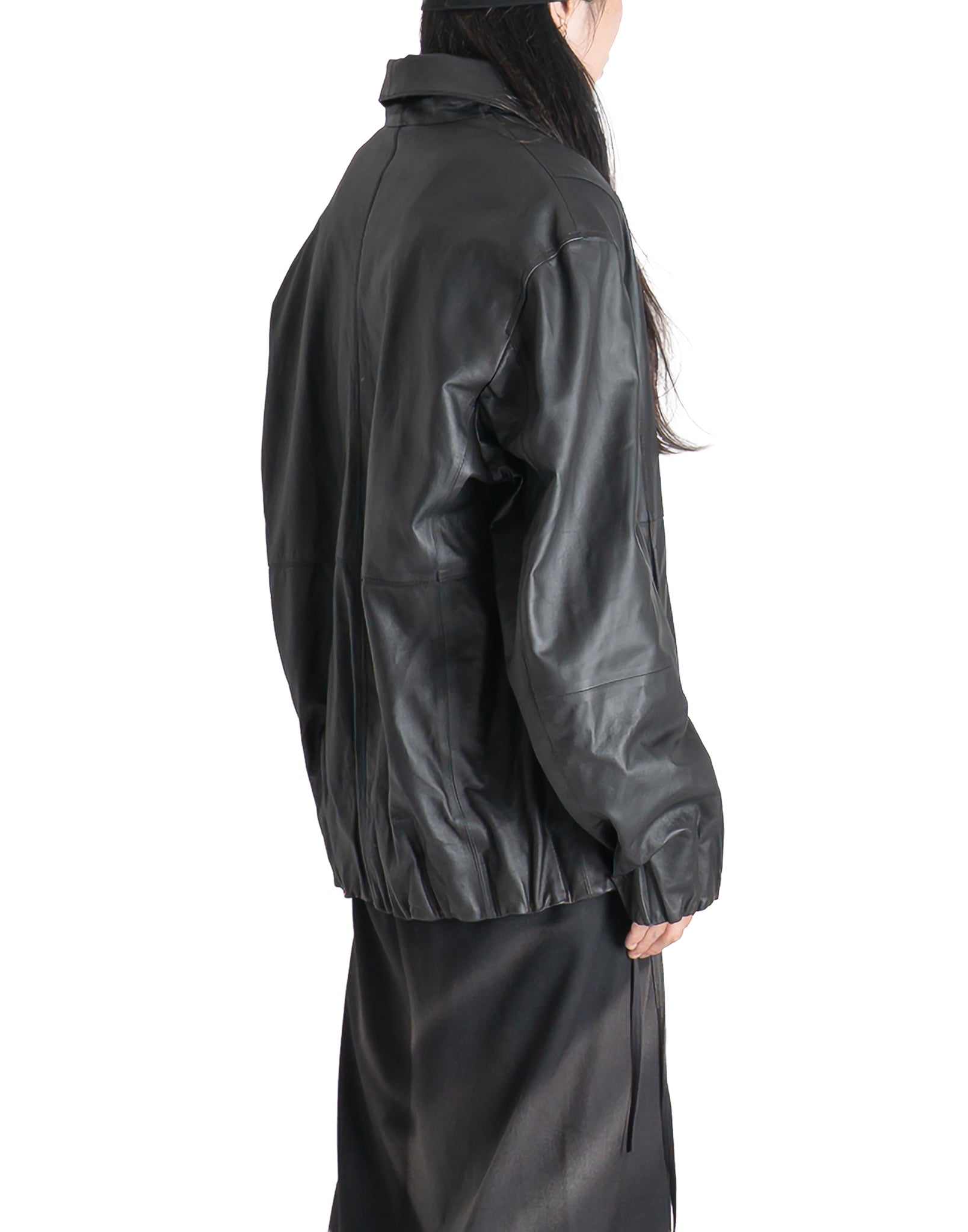 JiyongKim - x LANSMERE SHAWL-COLLAR LEATHER BOMBER - 082plus