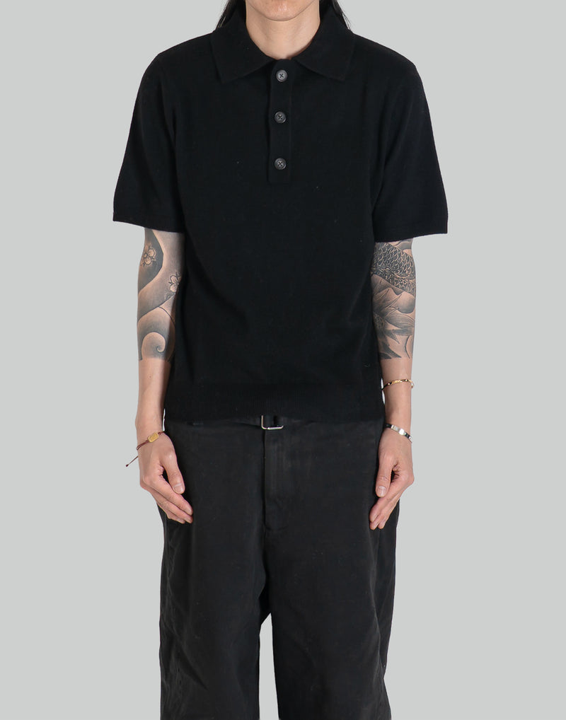 entire studios - SHORT SLEEVE KNIT POLO - 082plus