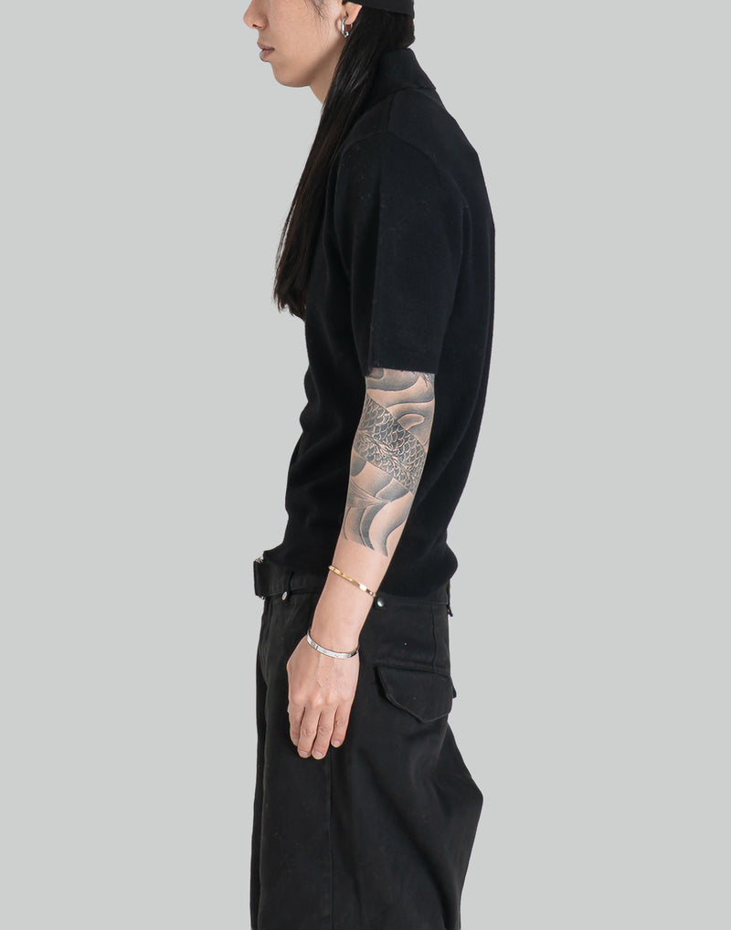 entire studios - SHORT SLEEVE KNIT POLO - 082plus