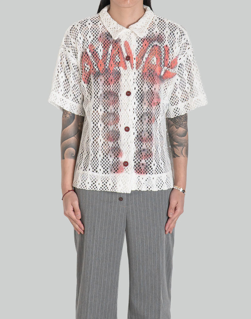 AVAVAV - SHORT SLEEVE PRINTED CROCHET SHIRT - 082plus