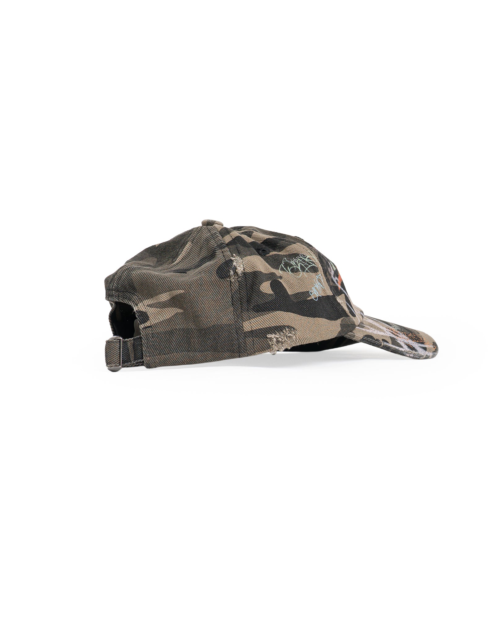 SANKUANZ - GRAFFITI PRINT CAMO DISTRESSED WORN BASEBALL CAP - 082plus