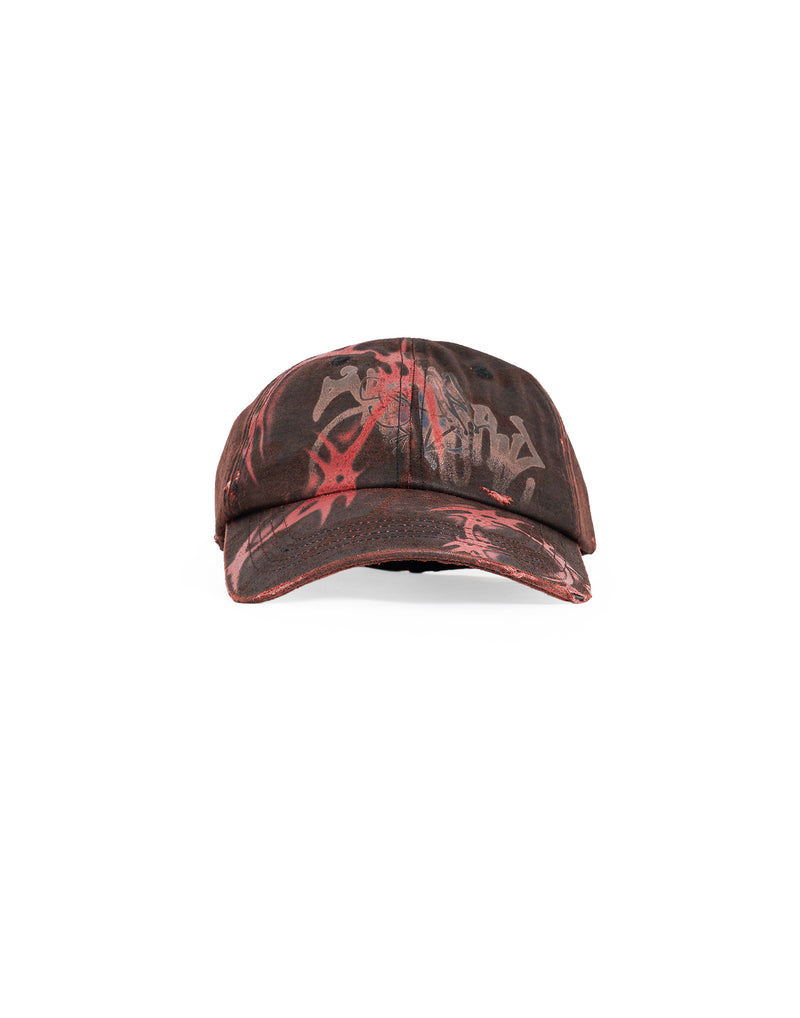 SANKUANZ - GRAFFITI PRINT DISTRESSED WORN BASEBALL CAP - 082plus