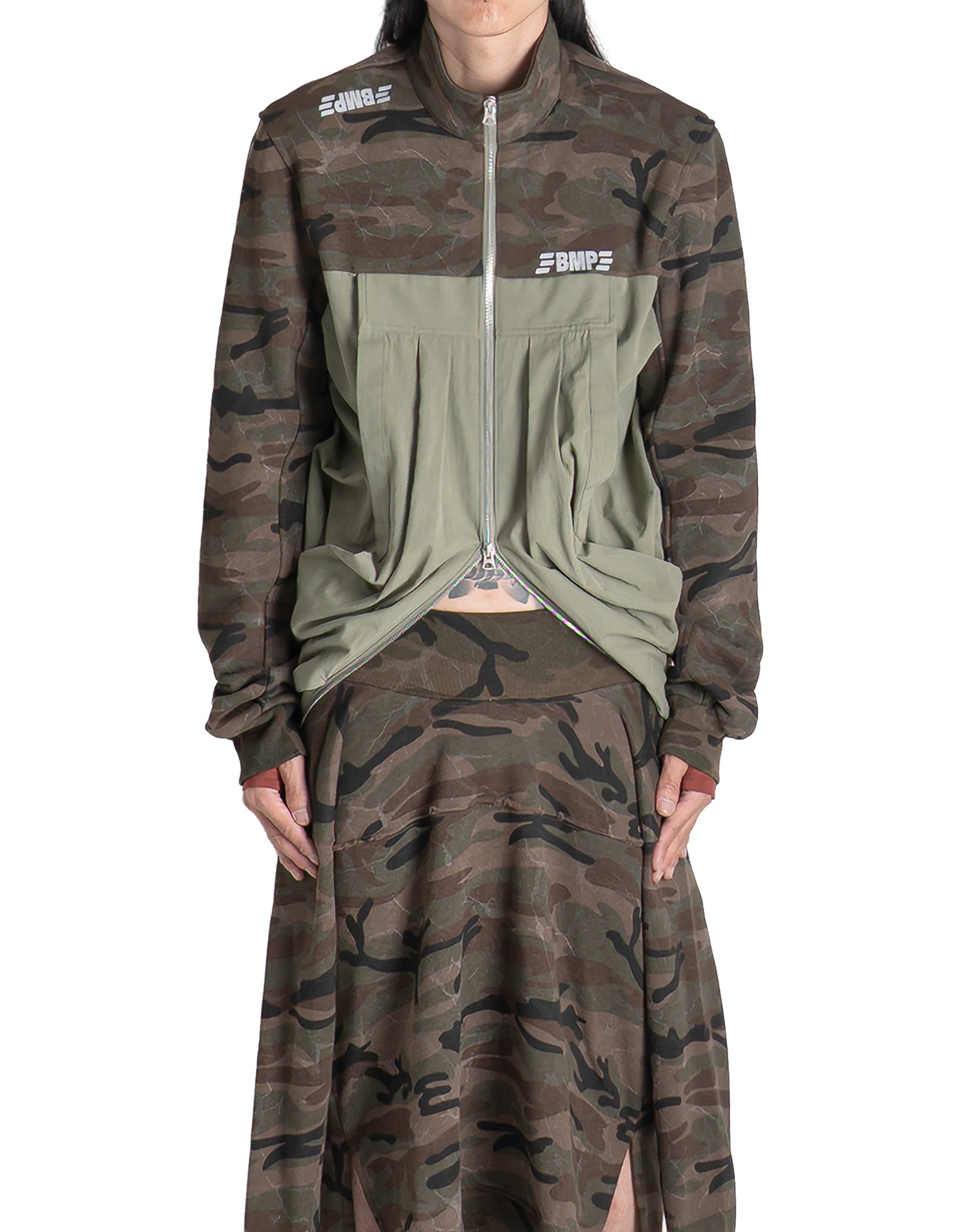 SANKUANZ - GRAFFITI PRINT SPLICED CAMO JACKET - 082plus