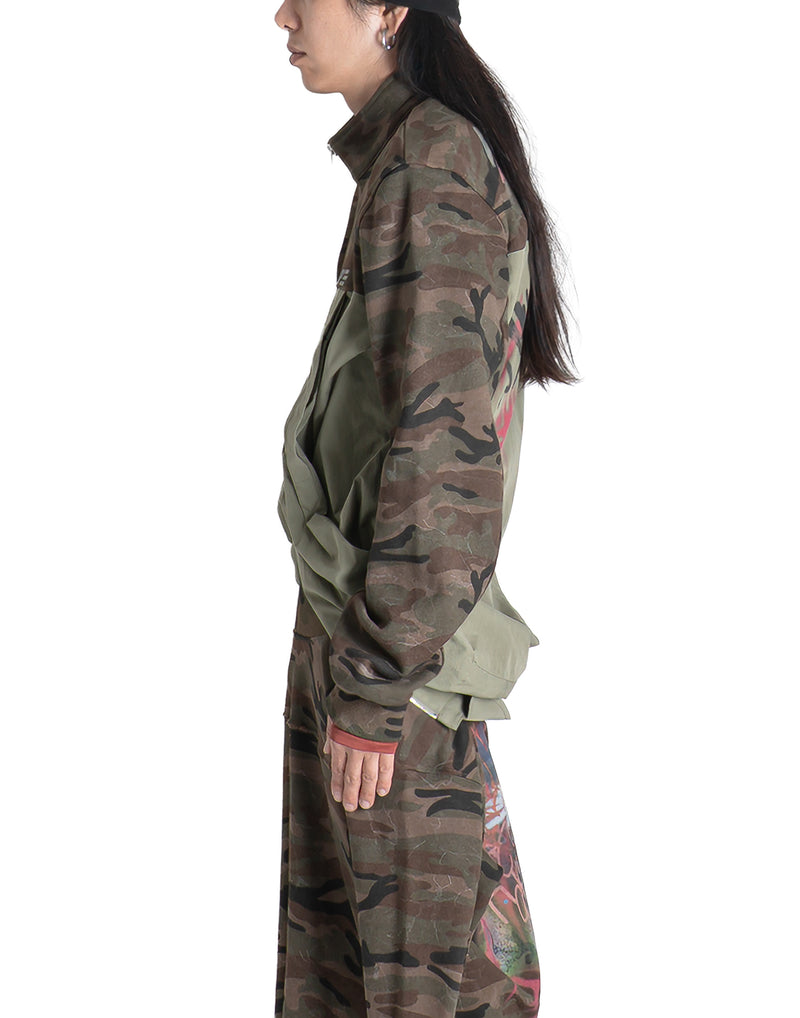 SANKUANZ - GRAFFITI PRINT SPLICED CAMO JACKET - 082plus