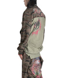 SANKUANZ - GRAFFITI PRINT SPLICED CAMO JACKET - 082plus