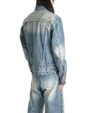 SANKUANZ - WASHED GRAFFITI PRINT SLIM-FIT DENIM JACKET - 082plus