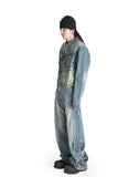 SANKUANZ - WASHED GRAFFITI PRINT SLIM-FIT DENIM JACKET - 082plus