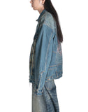 SANKUANZ - WASHED GRAFFITI PRINT LOOSE-FIT DENIM JACKET - 082plus