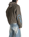 SANKUANZ - DISTRESSED WASHED GRAFFITI PRINT HOODED JACKET - 082plus