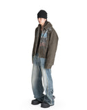 SANKUANZ - DISTRESSED WASHED GRAFFITI PRINT HOODED JACKET - 082plus